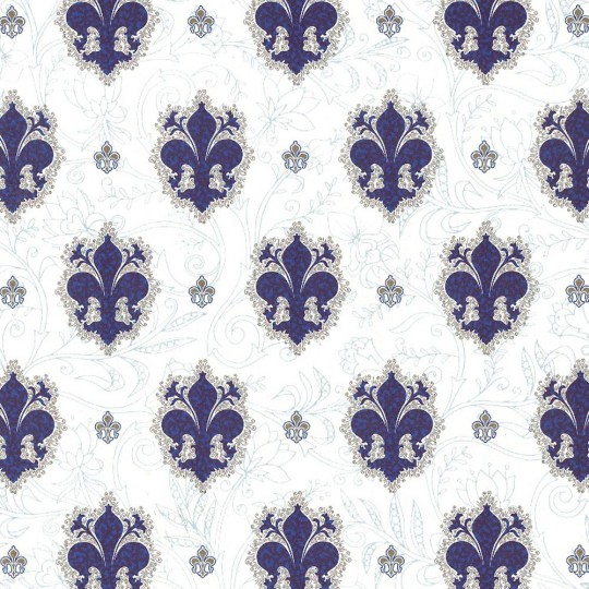 Blue Fleur de Lis Florentine Print Paper ~ Carta Fiorentina Italy